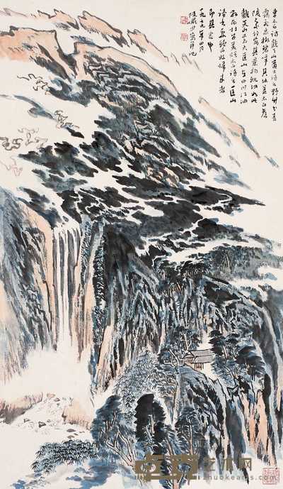 陆俨少 1979年作 李白诗意 立轴 96×55.5cm